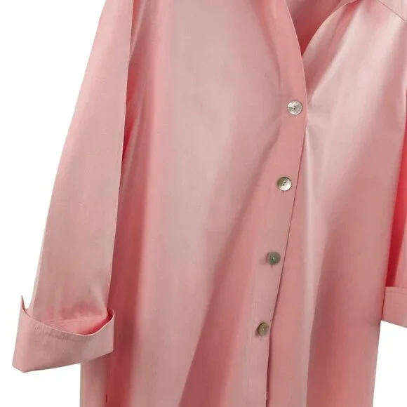 Foxcroft Blouse Womens 20W Pink Button Front 3/4 Sleeve Non Iron Business Casual - Picture 11 of 11